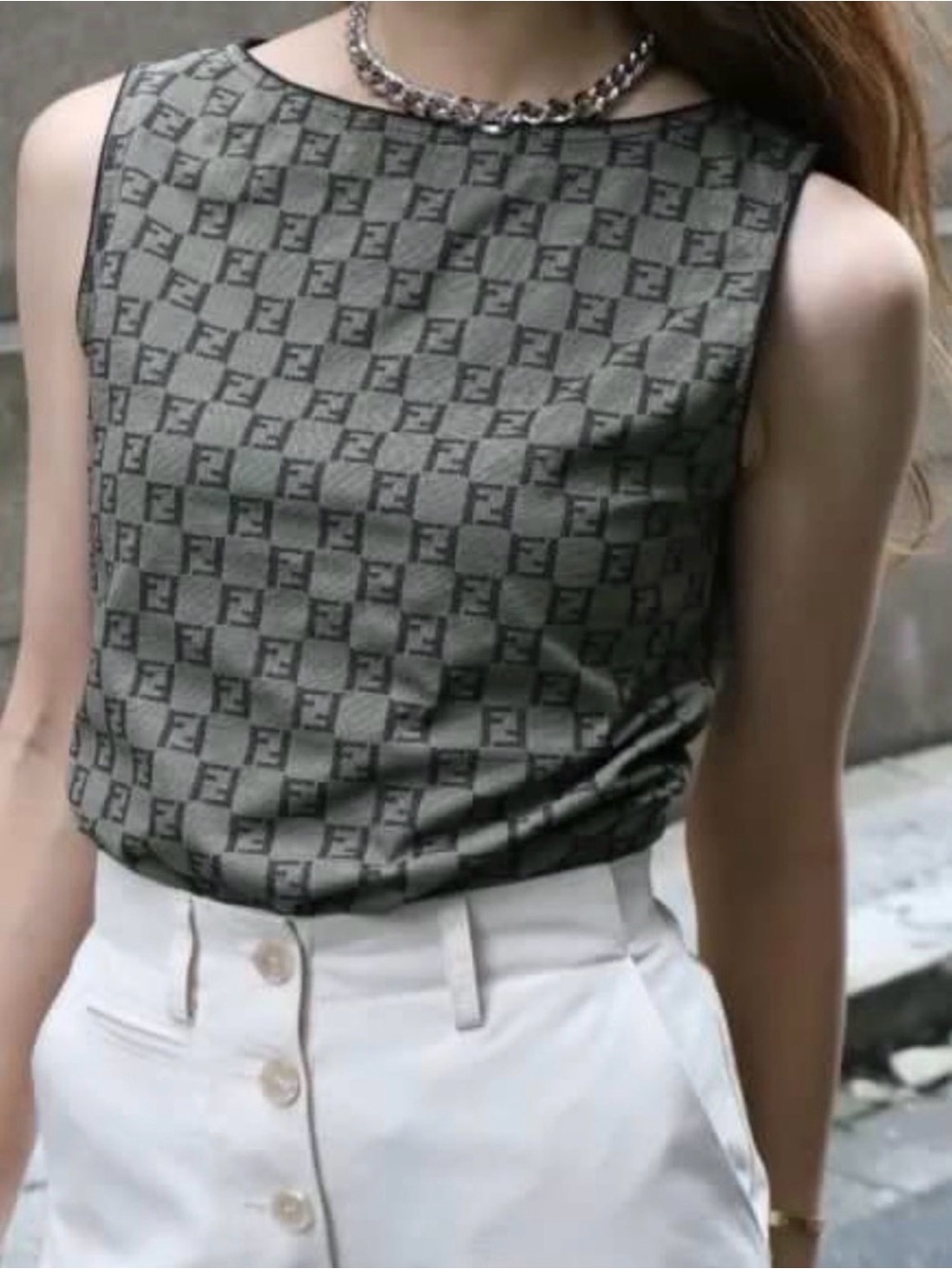 FENDI Monogram Grey Top (FINAL SALE)